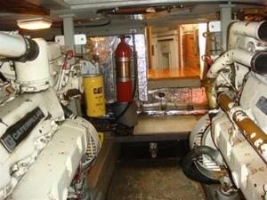 Bacchus III 38 44' Tollycraft engine room forward
