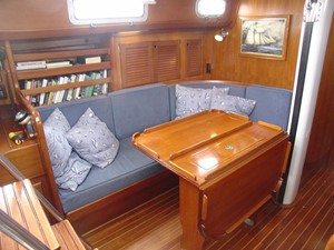 Salon, Port Side, Table Leaf Opened