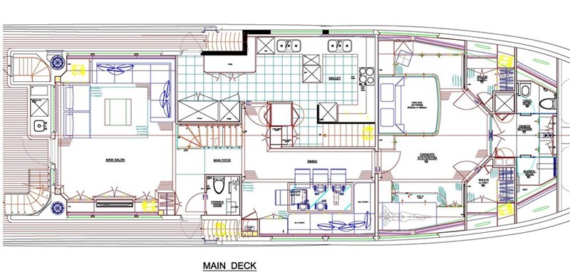 Main deck option with master on main deck and saloon