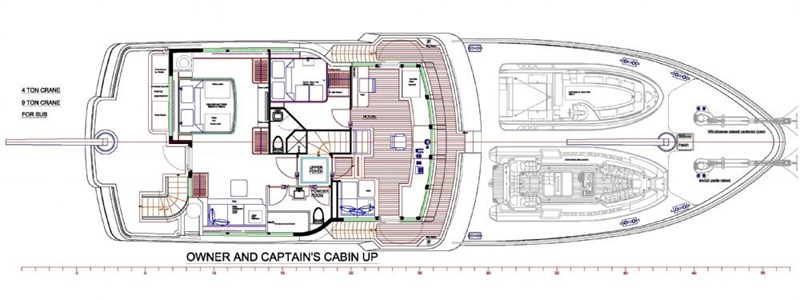 Bridge deck with master and captains cabin up