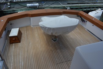 Reel Affair 37 new teak coverboards in a sweet cockpit