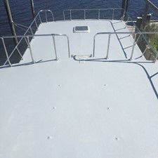 No Name 23 Newly Painted Flybridge Looking Aft