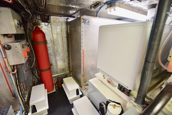 54' Bertram 20 Engine Room 