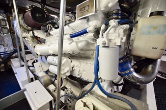 54' Bertram 22 Engine Room 