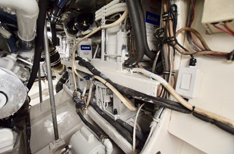 54' Bertram 23 Engine Room 