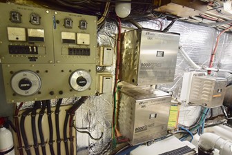 54' Bertram 25 Engine Room 