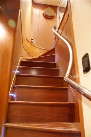 Stairs to bridge deck