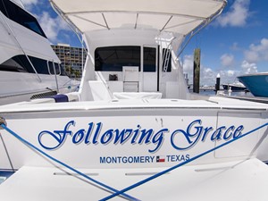 Following Grace 52 Transom View
