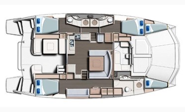 51ft 2015 Leopard 51 PC 30 Manufacturer Provided Image: Leopard 51 PC Main Deck 3 Cabin Layout Plan