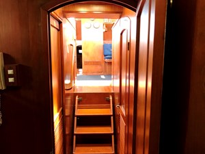Knotned 57 v-berth view looking aft into salon