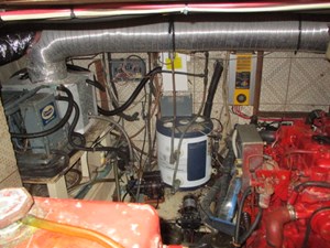 Moonglow 44 44. 43' Albin Engine Room View Forward