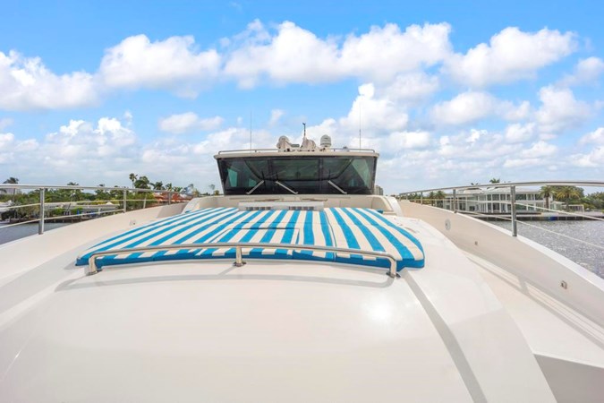 Bow Blue and White Sunpad Looking Aft