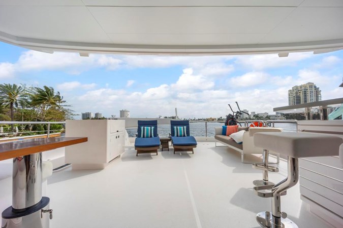 Boat Deck Aft with Blue Upholstered Lounges