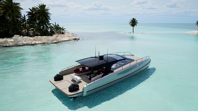 INFINITI 60 Powercat Coupe 3 Coupe Exuma Aerial