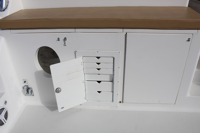 Cushions and tackle drawers 