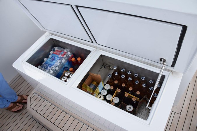 Refrigeration beneath forward lounge  