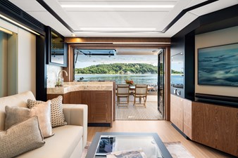 Horizon V68 / NOW AVAILABLE  13 Horizon V68-Hull 12 open salon leading out to aft deck.