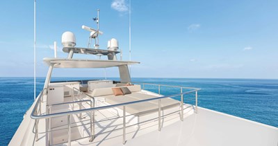 Horizon FD110 2 Horizon FD110 Hull 7 Tri-Deck with seating and sun pads. 