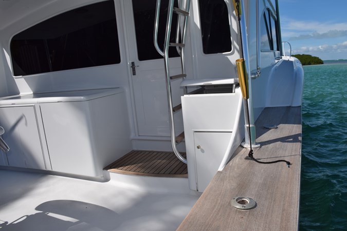 Teak coverboards, non-skid cockpit deck 