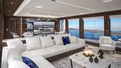 LAZZARA 100 UHV 1 Main Salon Looking Forward To Starboard