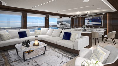 LAZZARA 100 UHV 2 Main Salon Looking Forward To Starboard