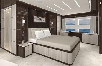 LAZZARA 100 UHV 8 Main Deck Master Stateroom Looking Forward To Port