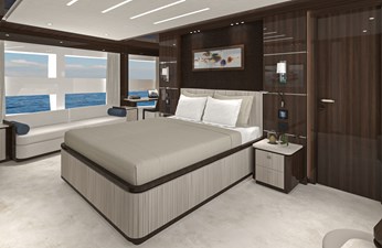 LAZZARA 100 UHV 9 Main Deck Master Stateroom Looking Forward To Starboard