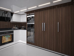 LAZZARA 100 UHV 35 Galley Looking Forward To Starboard