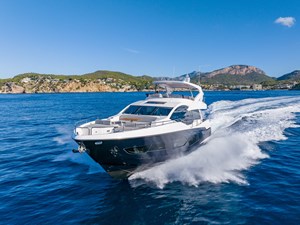 PASHBAR 6 Sunseeker 76 Yacht forward port underway