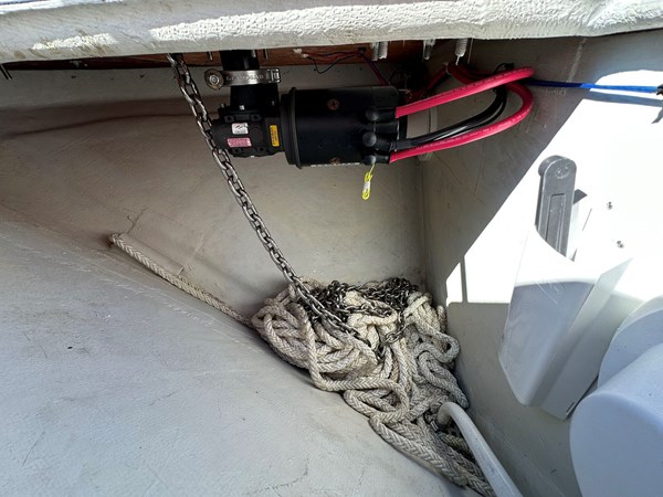 LUNA, 2013 Hunt Yachts Harrier 36: Anchor Locker and Windlass Motor