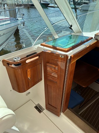 LUNA, 2013 Hunt Yachts Harrier 36: Teak Components on Bridgedeck