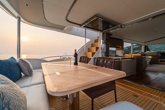 La Mer 26 26.  Princess Y72 2023 (La Mer) - Main Deck Cockpit Table
