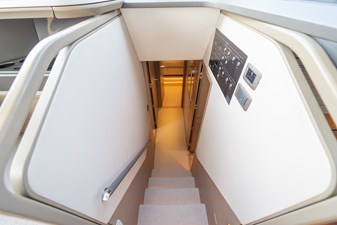 La Mer 80 80.  Princess Y72 2023 (La Mer) - Passageway to Lower Deck