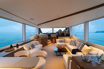 La Mer 85 85.  Princess Y72 2023 (La Mer) - Main Deck Saloon