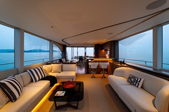 La Mer 87 87.  Princess Y72 2023 (La Mer) - Main Deck Saloon
