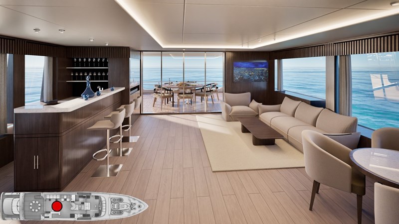 Upper deck salon Artist's Rendering