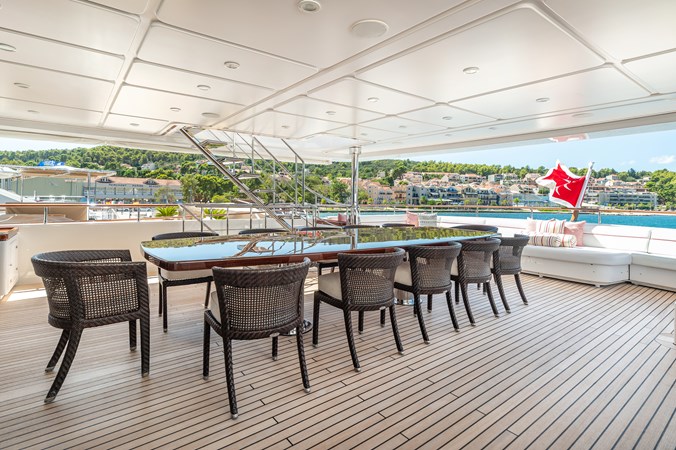 Bridge Deck Aft - Under Cover Dining for 12 Guests