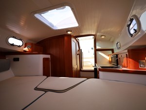 BONHEUR 20 Oversized Double Berth Looking Aft 