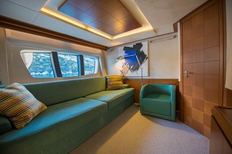 La Rubia 63 La Rubia Interior – VIP cabin set up as office