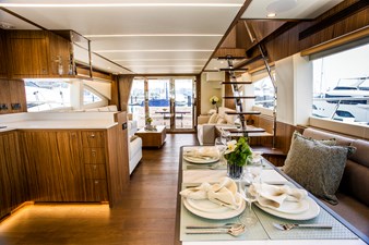 70' Johnson Skylounge 2026 5 Dining area looking aft