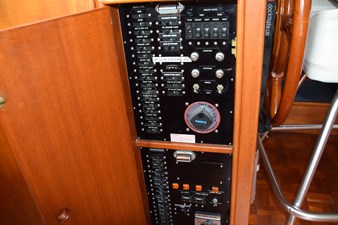 JAMIE LYN 44 Electrical control panel on a 1997 Grand Banks Classic boat.