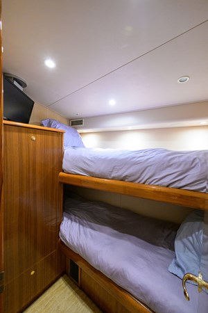 Forward starboard guest SR with TV and hanging locker