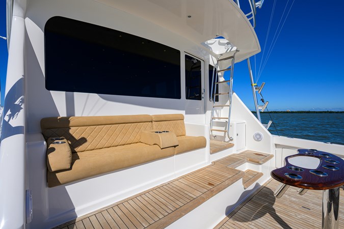 Seven step ladder from mezzanine step to flybridge