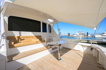 1/2 BARREL 10 Mezzanine seat with sail shade up and tabletop on rocket launcher