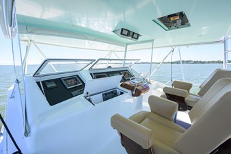 1/2 BARREL 37 Flybridge Overhead boxes with Engine data, autopilot, and aft compartment with electric teaser reels