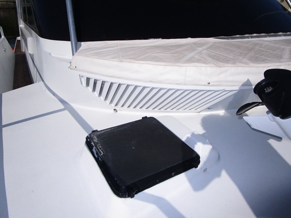 Engine room air intake on foredeck