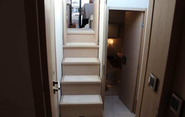 Interior view of stairs leading to salon on Monte Carlo