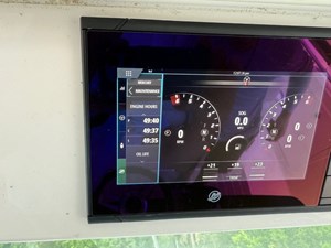 DIAMOND PEARL  24 Dashboard display of 2024 Tiara Yachts 38 LS showing engine hours and RPM gauges