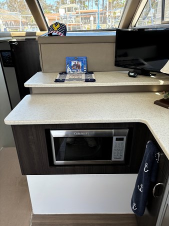 Microwave  under the corian counter