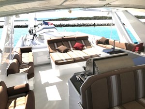 MON SHERI 68 Flybridge Looking Aft